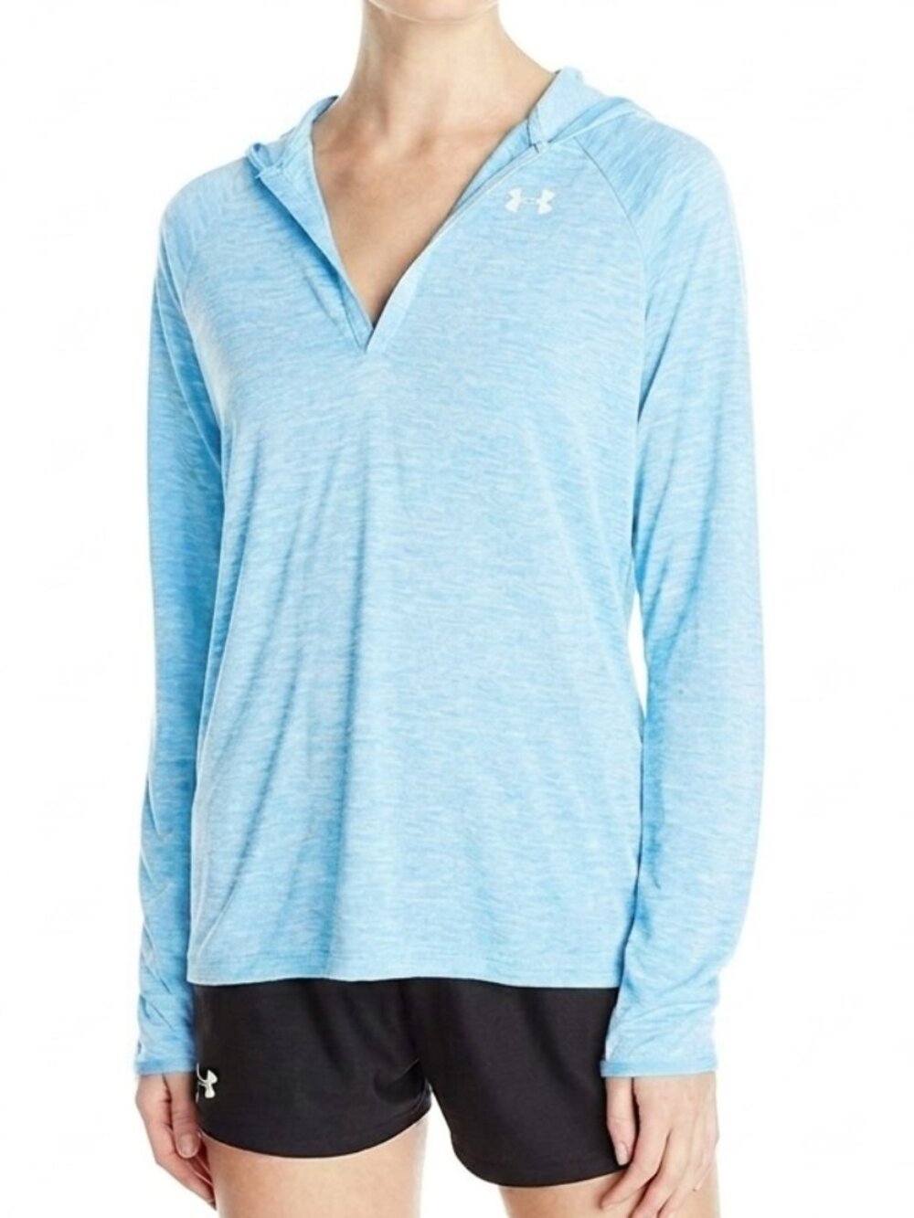 UNDER ARMOUR Blue Loose HeatGear Lightweight Hoodie Hooded Sweatshirt Pullover S